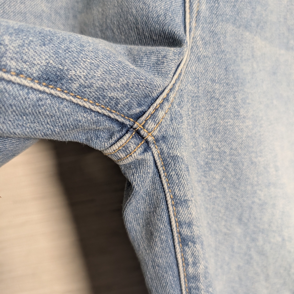 DL1961 Hepburn High Rise Wide Leg Vintage Upcycled Light Distressed 2 Tone Jeans - Picture 5 of 15